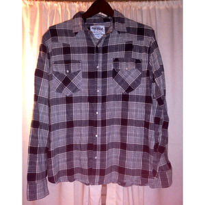 Levi's Two Horse Brand Large Western Pearl Snap Long Sleeve Flannel Shirt Mens